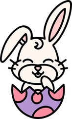 easter bunny in an easter egg shell