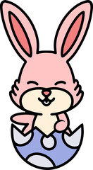 easter bunny in an easter egg shell