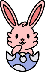 easter bunny in an easter egg shell