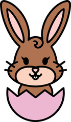 easter bunny in an easter egg shell