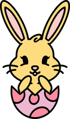 easter bunny in an easter egg shell