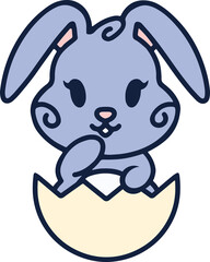 easter rabbit in eggshell