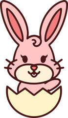 easter rabbit in eggshell