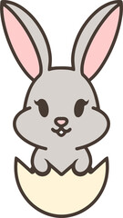 easter rabbit in eggshell