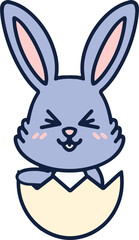 easter rabbit in eggshell