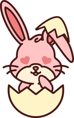 easter rabbit in eggshell