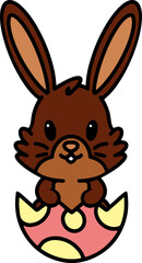 easter rabbit in eggshell