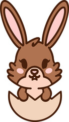 easter rabbit in eggshell