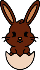easter rabbit in eggshell