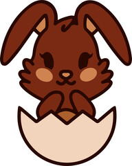 easter rabbit in eggshell