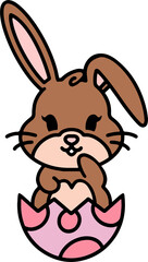 easter rabbit in eggshell