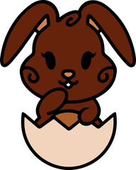 Fototapeta premium easter rabbit in eggshell