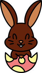 easter rabbit in eggshell