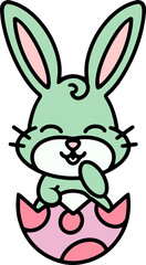 easter rabbit in eggshell