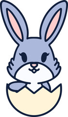 easter rabbit in eggshell