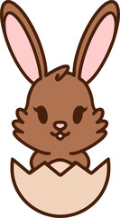 cute easter bunny in easter egg