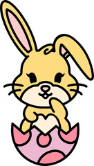 Obraz premium cute easter bunny in easter egg
