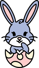 cute easter bunny in easter egg