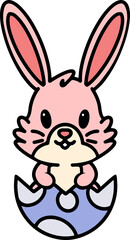 cute easter bunny in easter egg