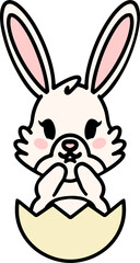 cute easter bunny in easter egg