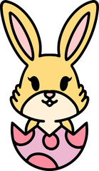 cute easter bunny in easter egg