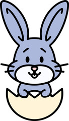 cute easter bunny in easter egg