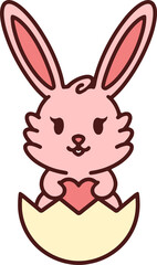 cute easter bunny in easter egg