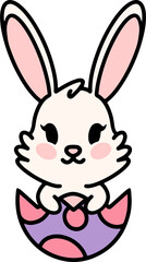 cute easter bunny in easter egg