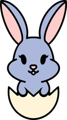 cute easter bunny in easter egg
