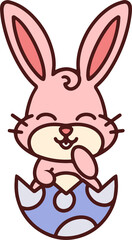 cute easter bunny in easter egg