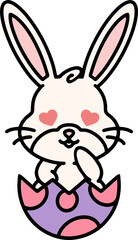cute easter bunny in easter egg