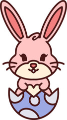 cute easter bunny in easter egg