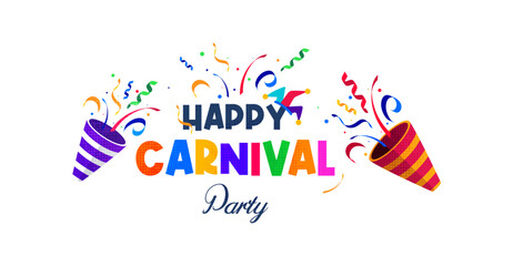 template design with the concept of celebrating a carnival party in February full of color and performances. Carnival in Brazil and all over Europe. carnival month. Happy Carnival