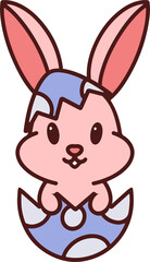 cute easter bunny in easter egg