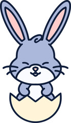 Fototapeta premium cute easter bunny in easter egg