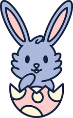 cute easter bunny in easter egg