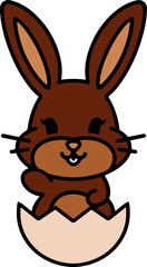 cute easter bunny in easter egg