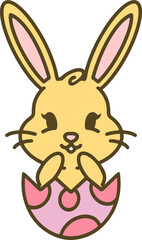 cute easter bunny in easter egg