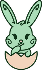 easter bunny simple cartoon