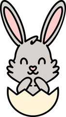 easter bunny simple cartoon