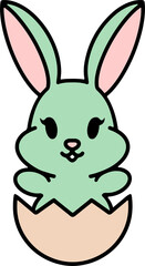 easter bunny simple cartoon