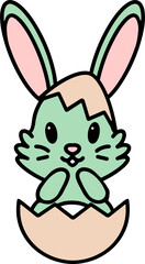 easter bunny simple cartoon