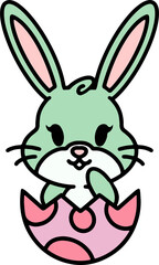 easter bunny simple cartoon