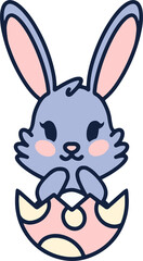 easter bunny simple cartoon