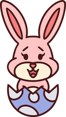 easter bunny simple cartoon