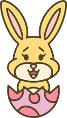 easter bunny simple cartoon
