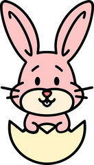 cartoon easter bunny in egg