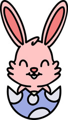 cartoon easter bunny in egg