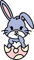 Obraz premium cartoon easter bunny in egg