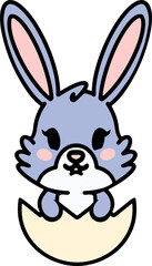 cartoon easter bunny in egg
